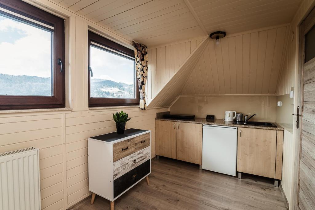Kuchyňa alebo kuchynka v ubytovaní Apartamenty na wzgórzu