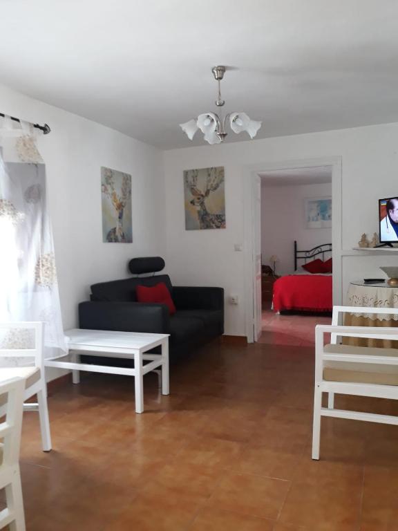 Televízia a/alebo spoločenská miestnosť v ubytovaní Piso De La Ermita