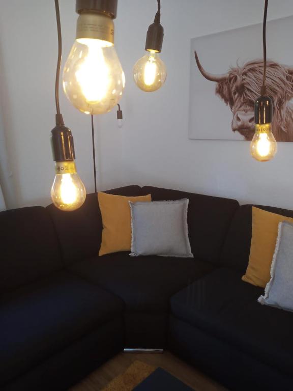 Posezení v ubytování 5 Sterne Ferienwohnung Dünensand