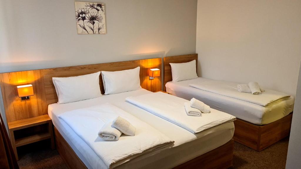 Postel nebo postele na pokoji v ubytování Hotel Kakanj