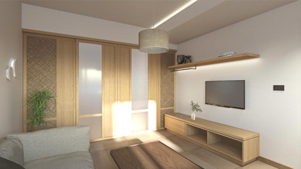 TV a/nebo společenská místnost v ubytování Elafonisi Resort by Kalomirakis Family