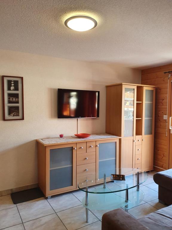TV a/nebo společenská místnost v ubytování Appartement Orchis