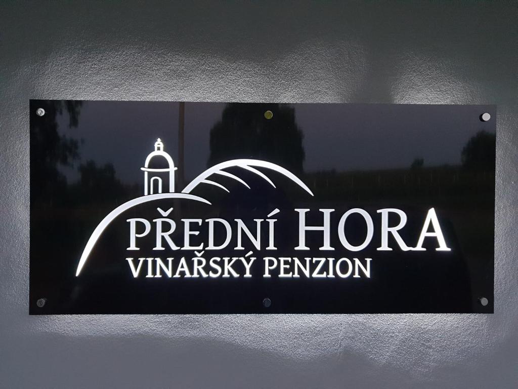 a sign for aventura veterinary pavilion at Vinařský penzion Přední Hora in Velké Bílovice