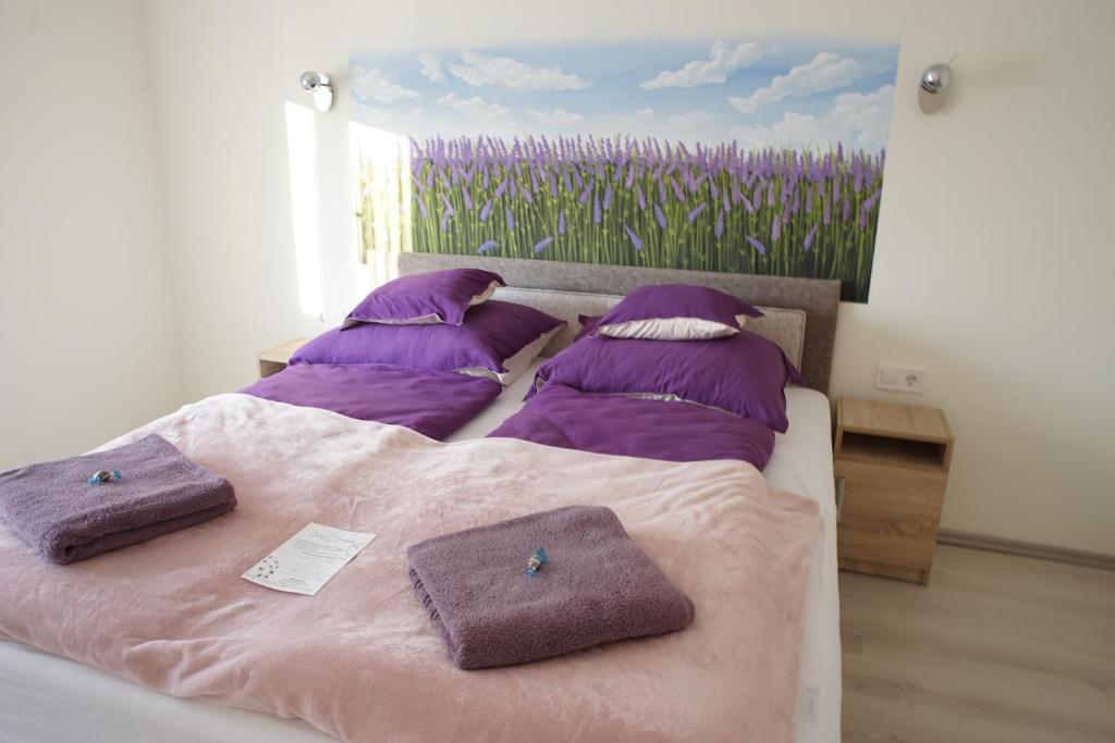 Letto o letti in una camera di Csengő Vendégház