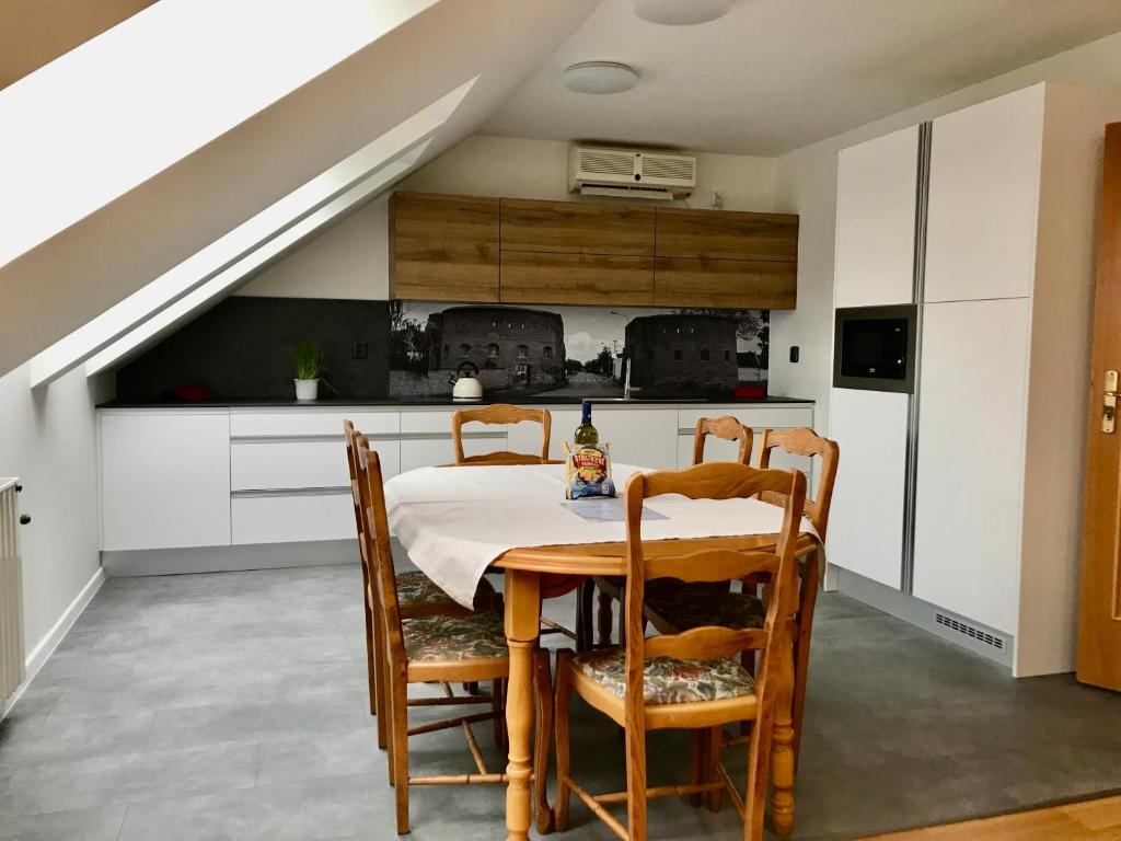 Kuchyň nebo kuchyňský kout v ubytování Apartmány Strážnice