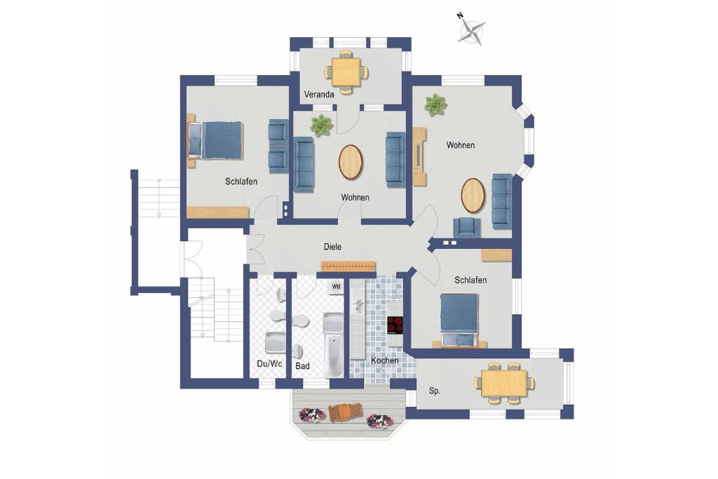 Půdorys ubytování Villa Annelies Wohnung 1