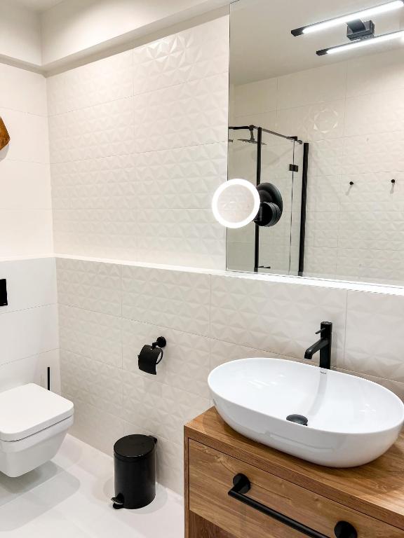 Kúpeľňa v ubytovaní Apartament Morski Widok Międzyzdroje