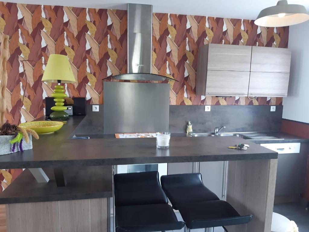 Kuchyň nebo kuchyňský kout v ubytování Gîte des Gardiens de Phare