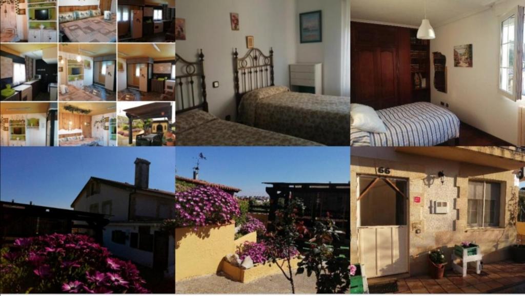 a collage of photos of a hotel room at Somonte Costa in Santander