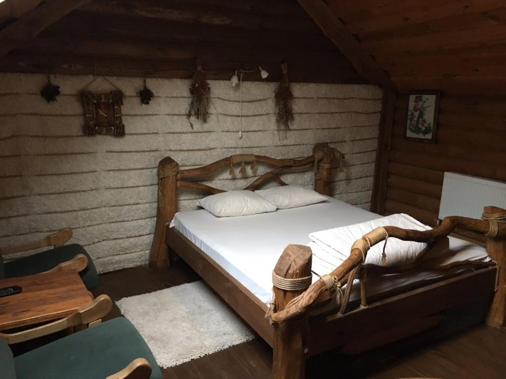 Cama o camas de una habitación en "Волчья хижина"