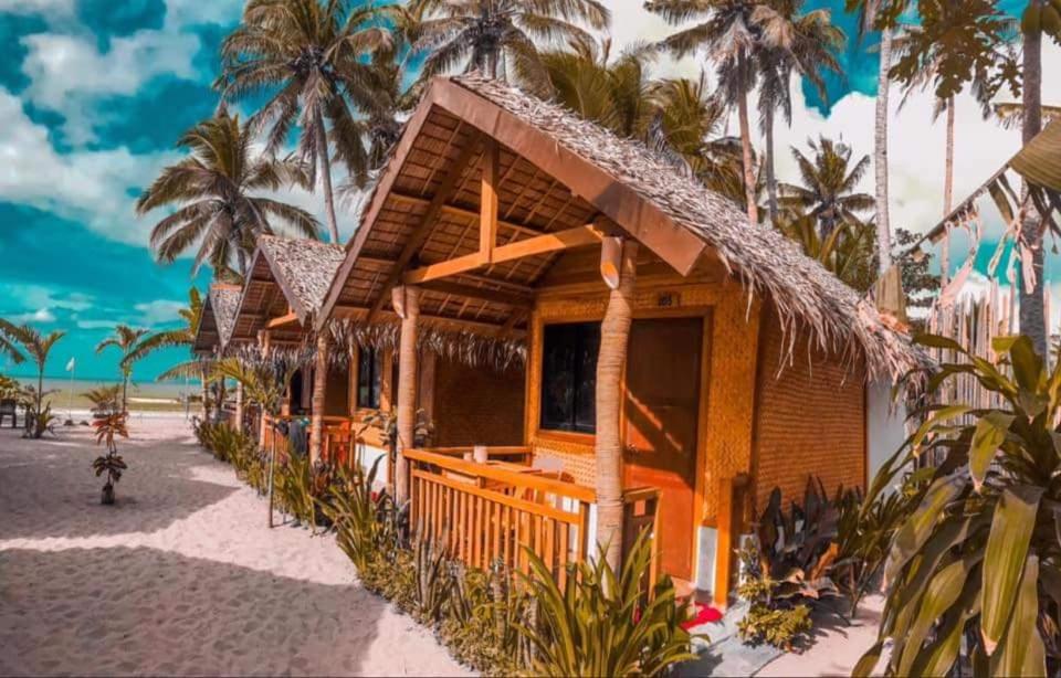 - un complexe sur la plage avec des palmiers dans l'établissement Zhaya's Beach & Cottages, à El Nido
