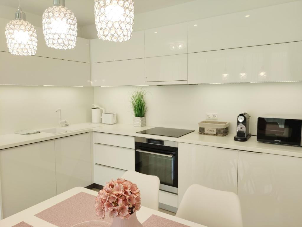 Kuchyňa alebo kuchynka v ubytovaní Spa Residence Carbona EmDoNa Luxury Apartment