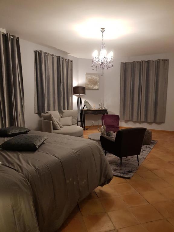 Postel nebo postele na pokoji v ubytování Mas l aigo claro