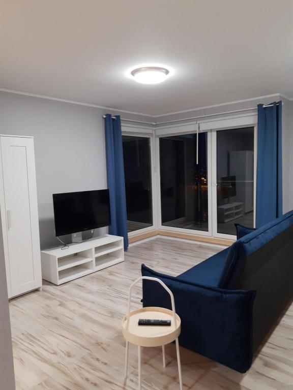 Televízia a/alebo spoločenská miestnosť v ubytovaní Apartamenty 4YOU Hel
