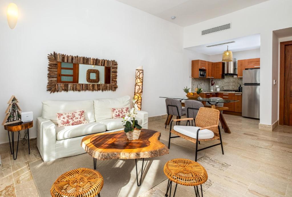 Kuchyň nebo kuchyňský kout v ubytování Apartment in Sublime Samana Résidence