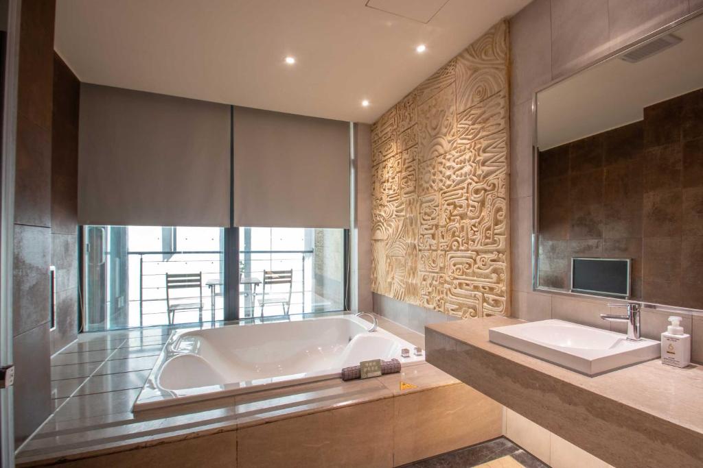Koupelna v ubytování Six Star Motel-Zhongli