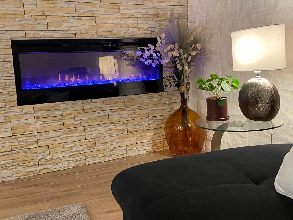 Televízia a/alebo spoločenská miestnosť v ubytovaní Luxury Apartment KASTELA ANTIKA