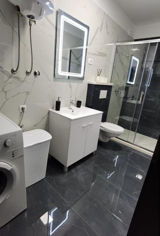 Koupelna v ubytování Apartman Lu