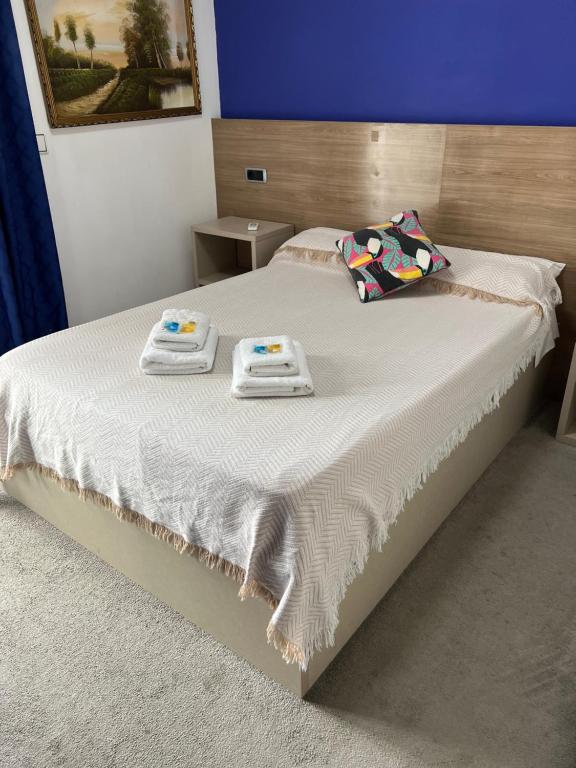 a hotel room with a bed and a desk at Hostel can salvado in Cambrils