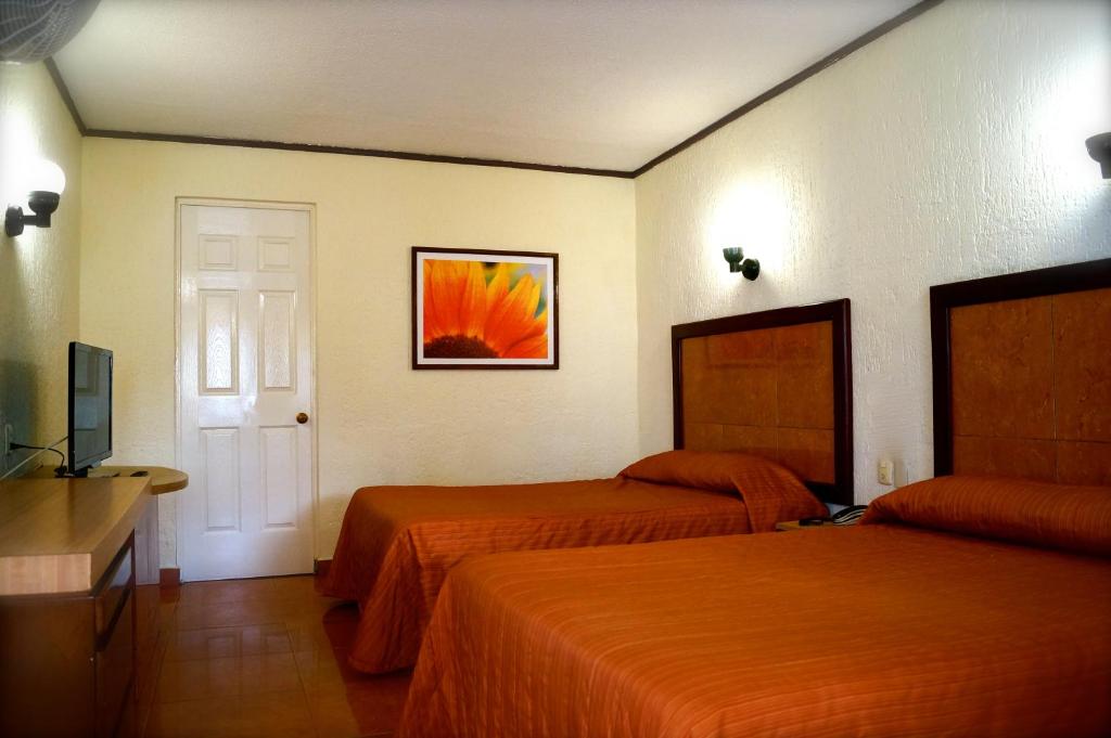 Postel nebo postele na pokoji v ubytování Hotel & Suites Villa del Sol