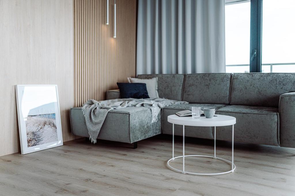 Posedenie v ubytovaní Apartament MORSKIE WIDOKI Natural Baltic Darłówko