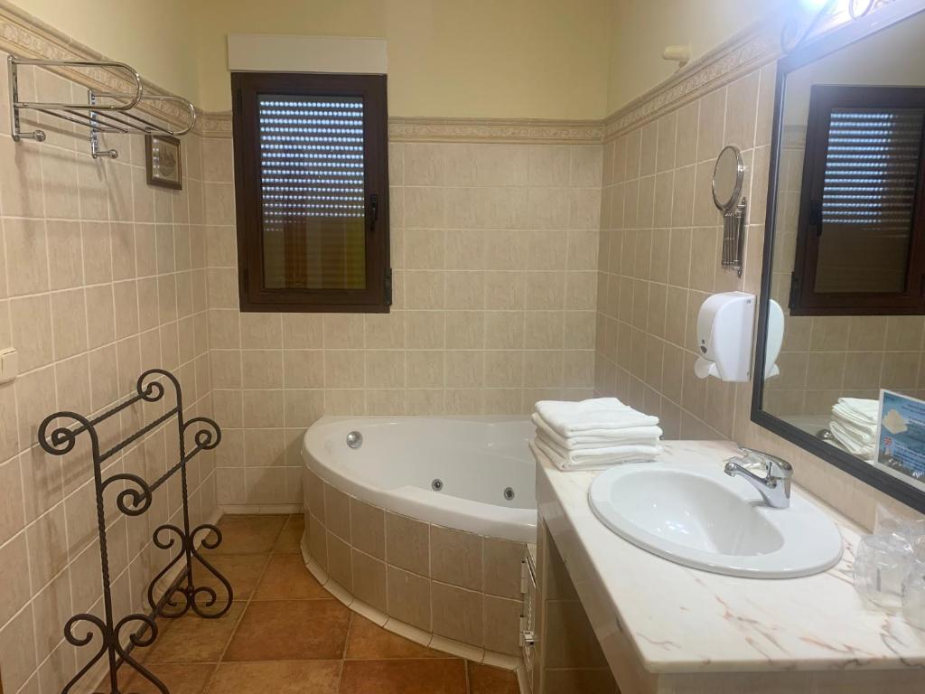 Koupelna v ubytování Hotel Langa