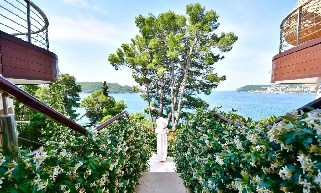 a view of the water from the house at Dukley Hotel & Resort in Budva