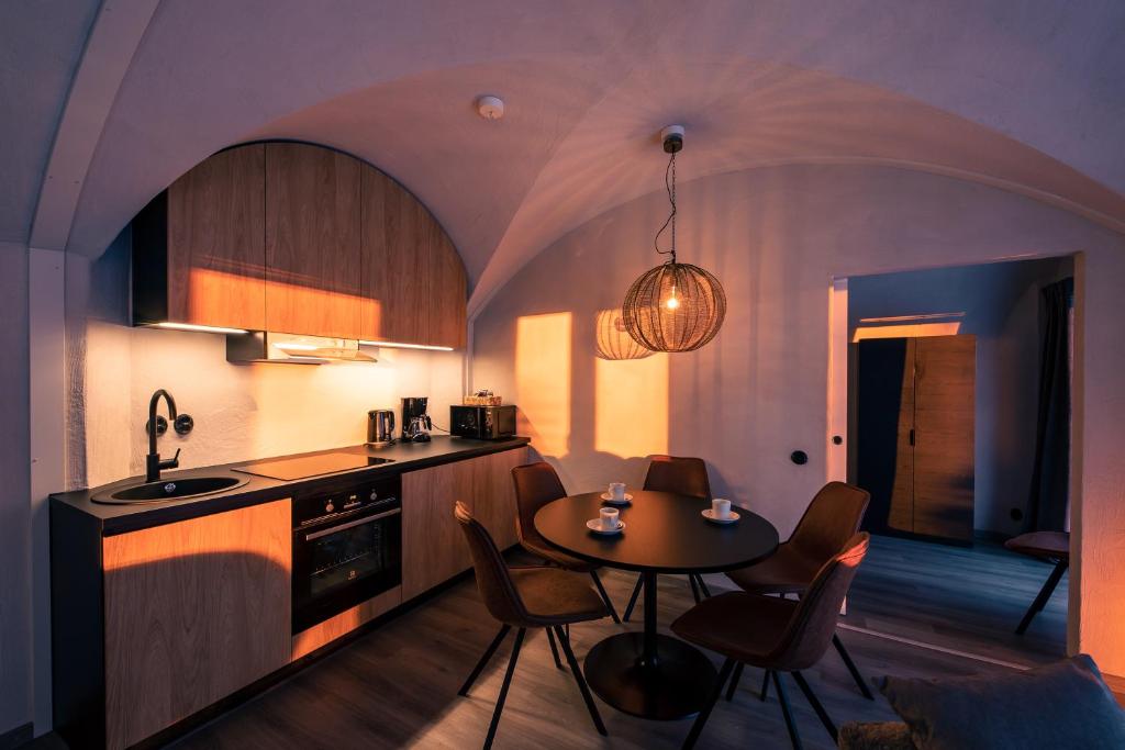 Kuchyň nebo kuchyňský kout v ubytování Apukka Resort