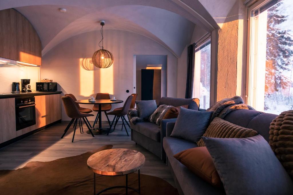 Kuchyň nebo kuchyňský kout v ubytování Apukka Resort