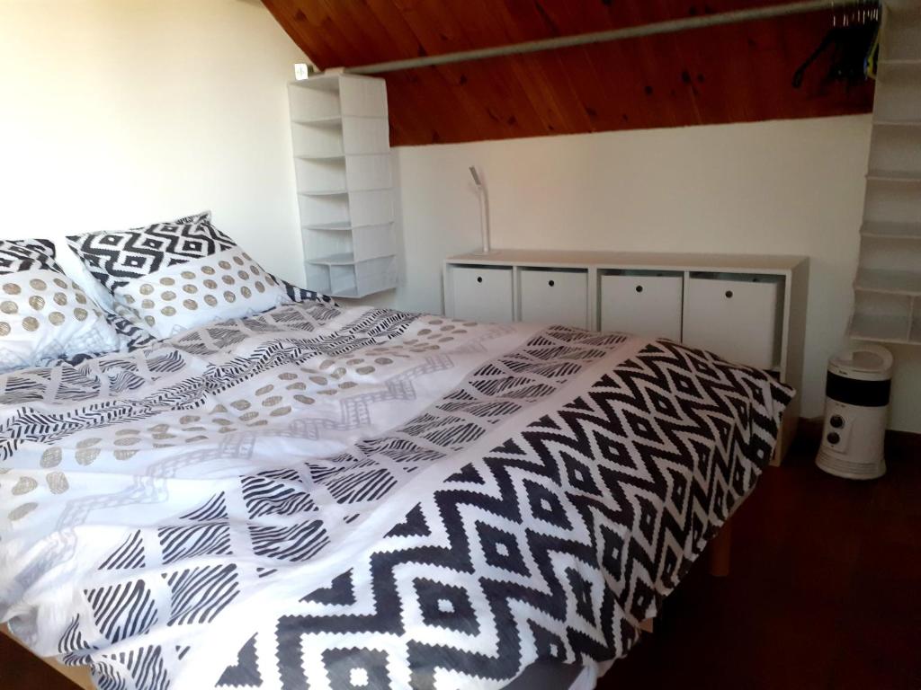 Postel nebo postele na pokoji v ubytování Studio privé aux portes des Fagnes