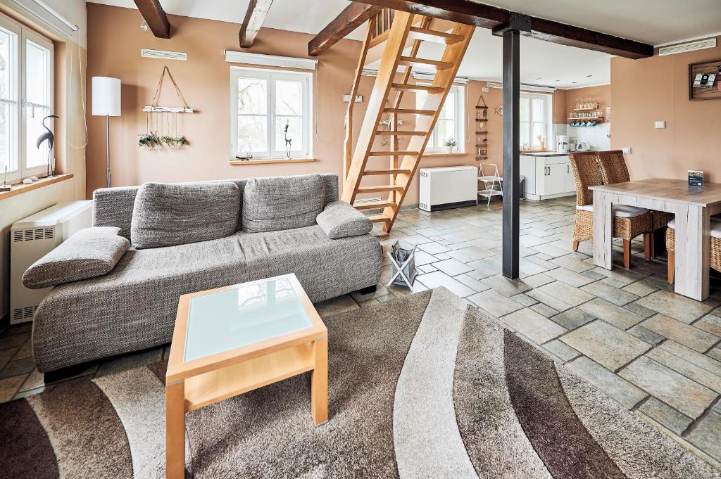 Kuchyň nebo kuchyňský kout v ubytování Elbterrasse Wörlitz