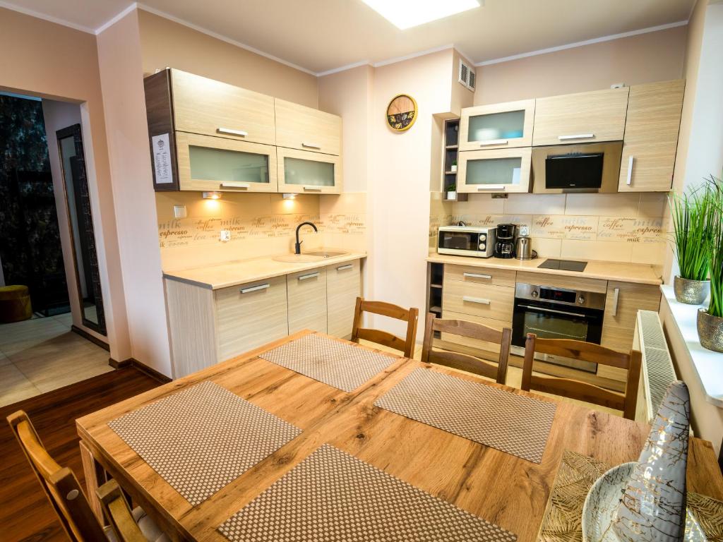 Kuchyňa alebo kuchynka v ubytovaní Markowe Apartamenty Złoty Park