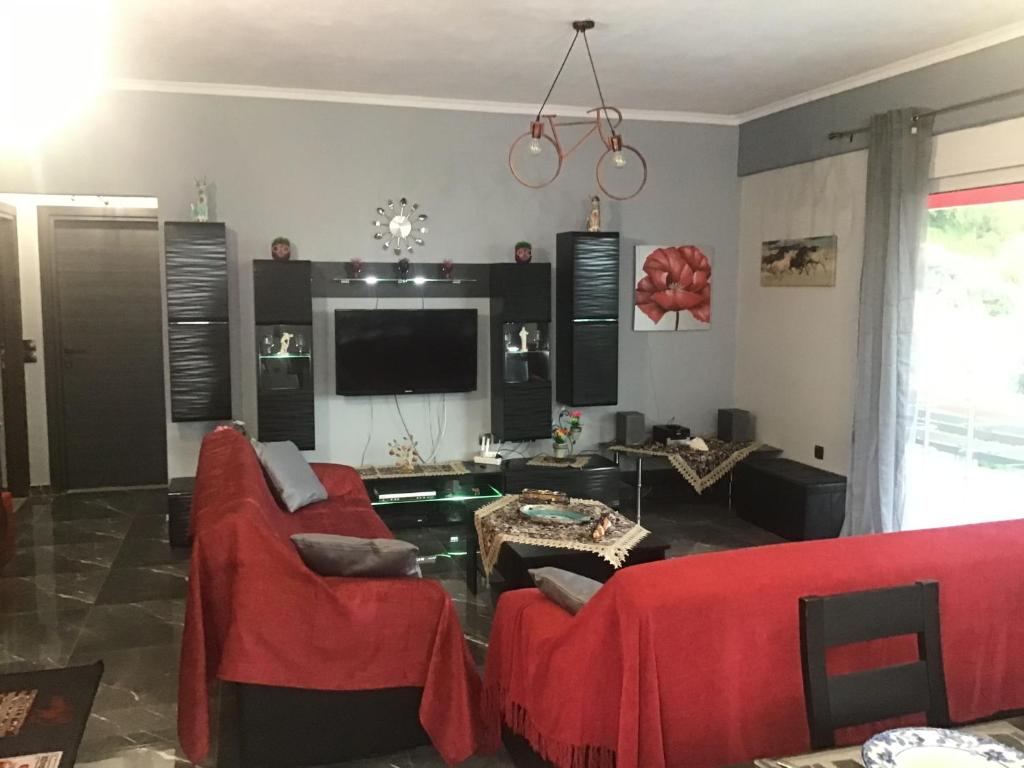 TV a/nebo společenská místnost v ubytování Zois' House