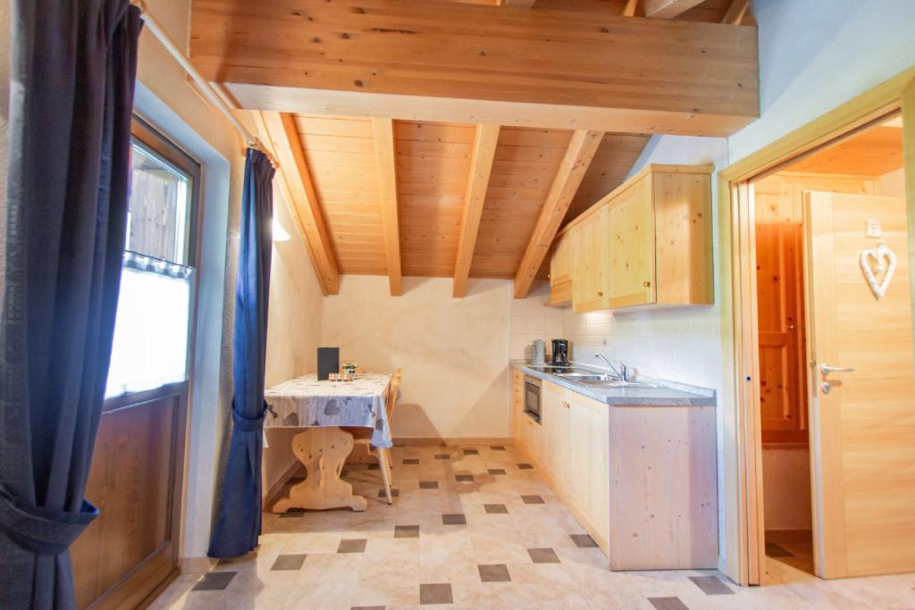 Kuchyň nebo kuchyňský kout v ubytování Chalet Li Baita Daniela