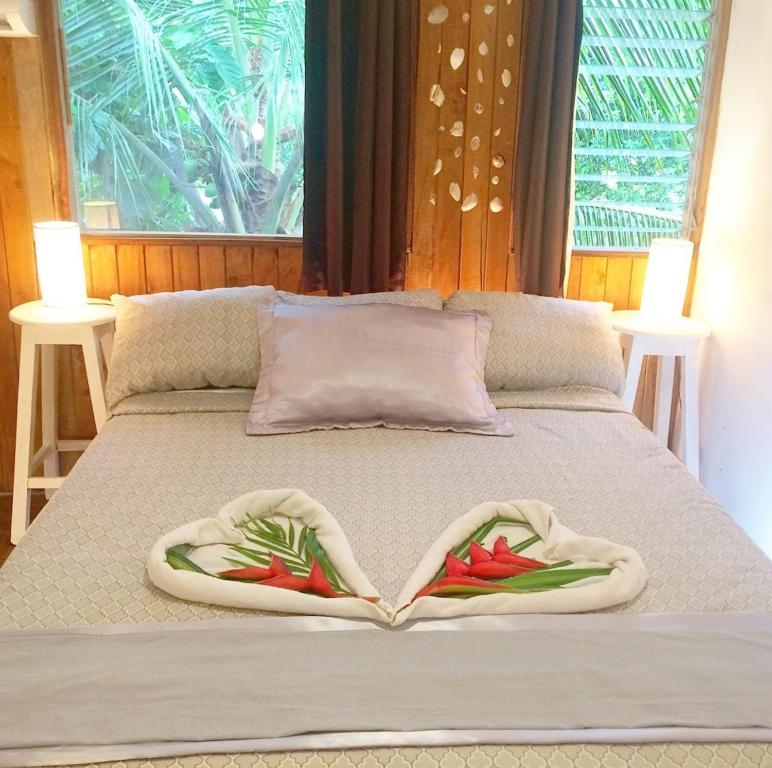 Postel nebo postele na pokoji v ubytování Cabinas Flamingo