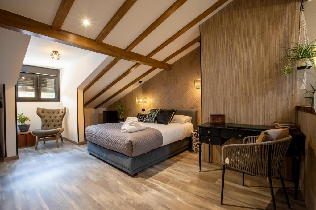 Postel nebo postele na pokoji v ubytování la posada de consuelito