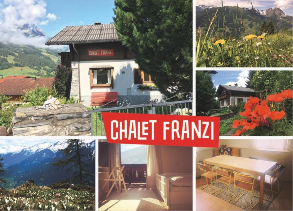 a collage of photos with a picture of a chatel frame at Chalet Franzi in Dorfgastein