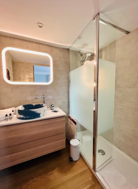 Koupelna v ubytování Hôtel Astria