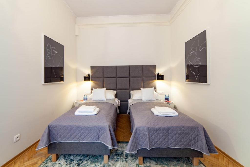 Posteľ alebo postele v izbe v ubytovaní MILU Apartments Kurkowa