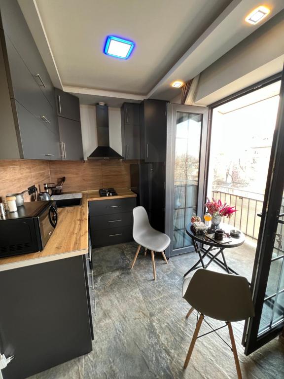 Kuchyň nebo kuchyňský kout v ubytování Designed Apartment with French Balcony SELF CHECK IN