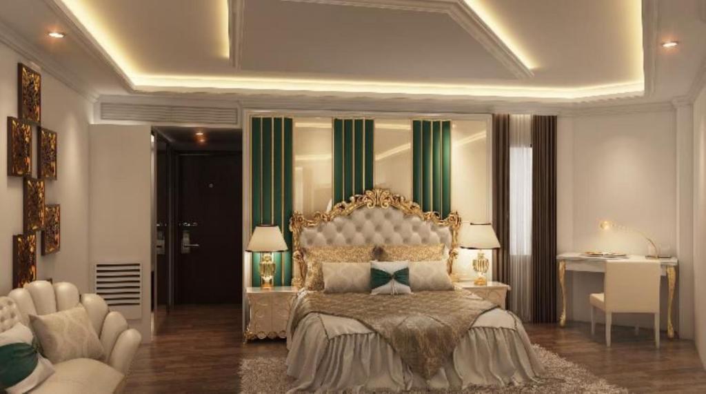 Uma área de estar em Airport Hotel Ramhan Palace Mahipalpur
