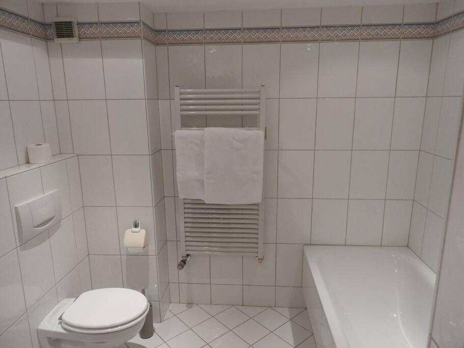 Koupelna v ubytování Schöne gemütliche Ferienwohnung mit Fernblick.