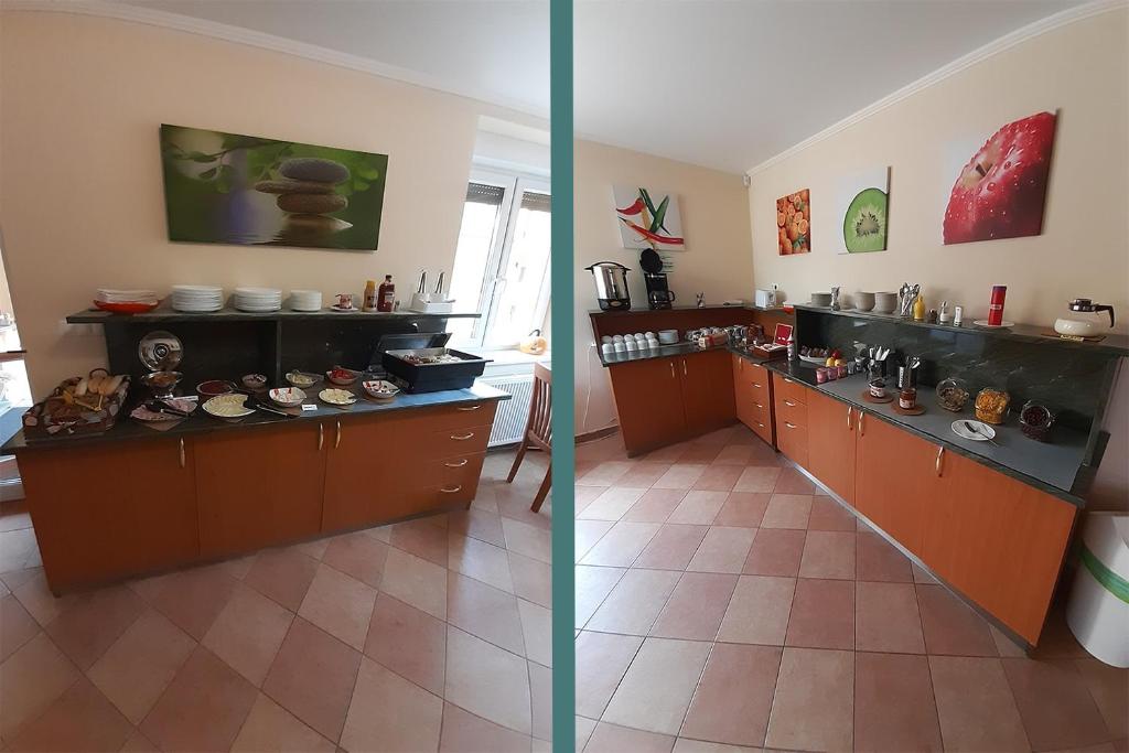 Kuchyň nebo kuchyňský kout v ubytování Margaréta Penzión