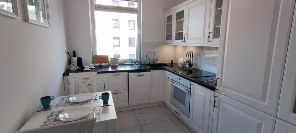 Kuchyňa alebo kuchynka v ubytovaní Labo Apartment Fort Wola