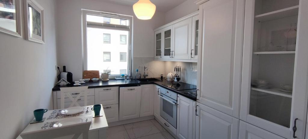 Kuchyňa alebo kuchynka v ubytovaní Labo Apartment Fort Wola