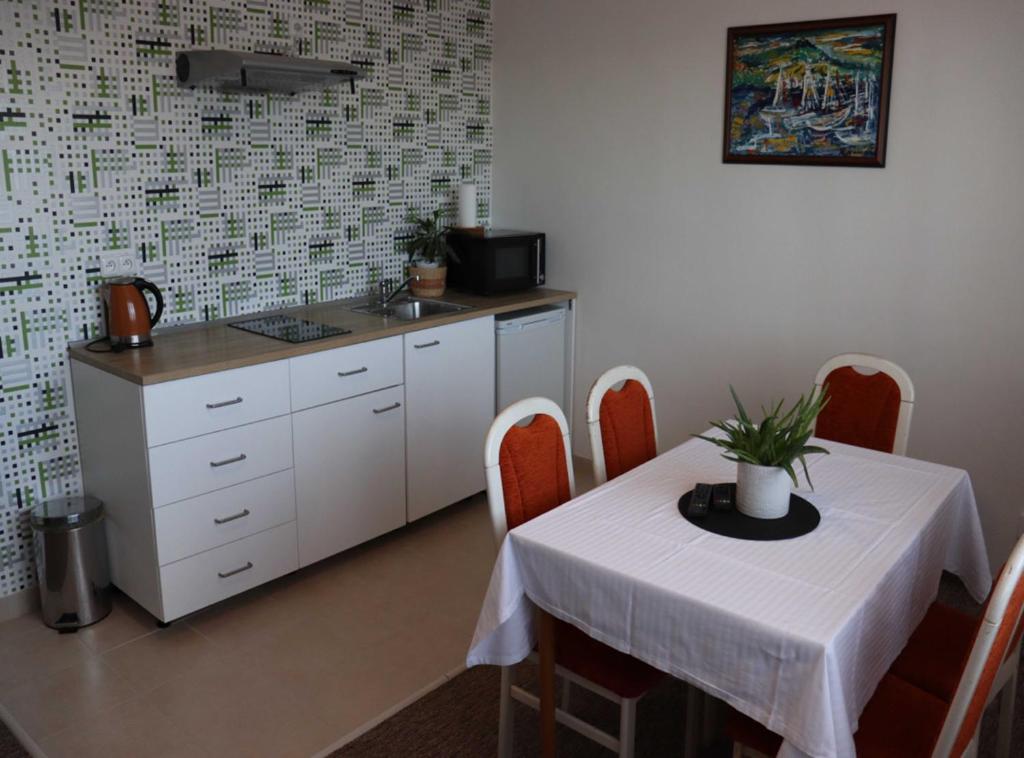 Kuchyň nebo kuchyňský kout v ubytování Pension Restaurace Florián