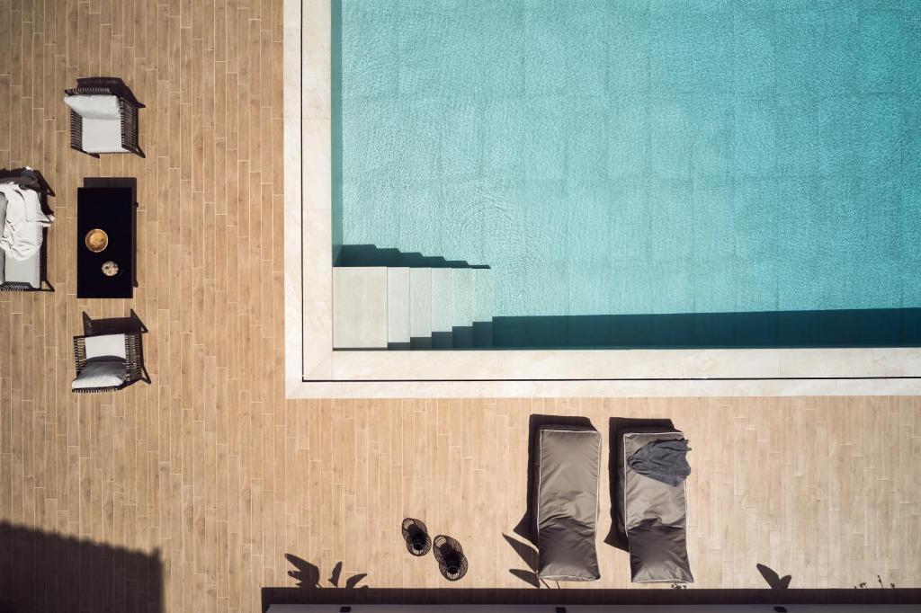 a pair of shoes on the floor of a building at Vis di Vardi Luxury Estate in Zakynthos