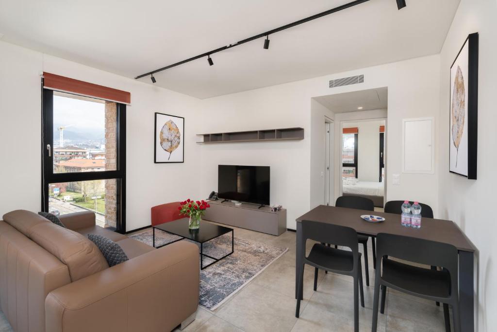 Posezení v ubytování Swiss Hotel Apartments - Lugano