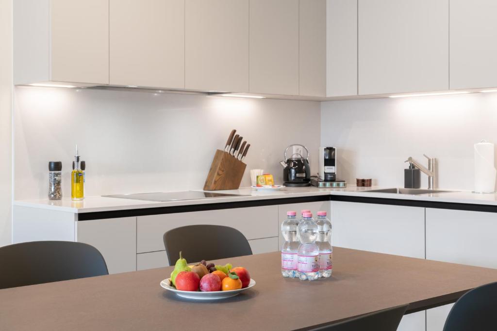 Kuchyň nebo kuchyňský kout v ubytování Swiss Hotel Apartments - Lugano