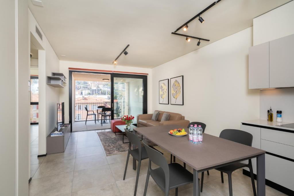 Kuchyň nebo kuchyňský kout v ubytování Swiss Hotel Apartments - Lugano
